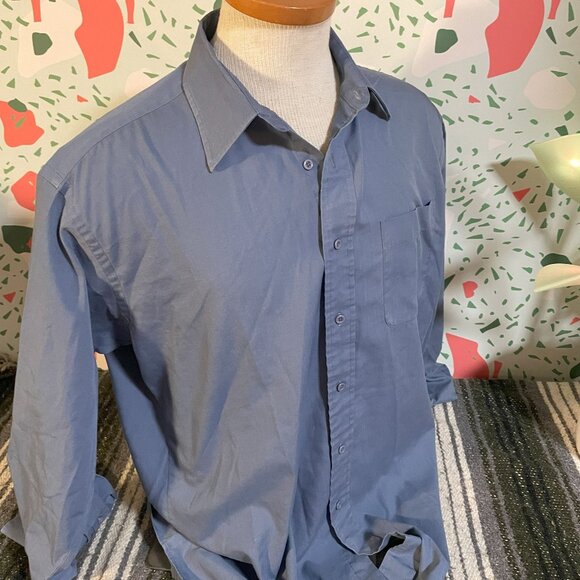 Sears Roebuck Single Needle Made in the USA Blue Dress Shirt - 16 1/2 34/35 - Picture 1 of 4